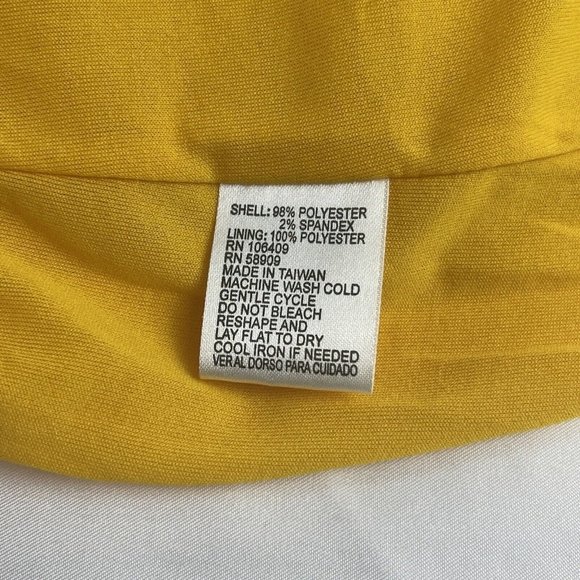 Gianni Bini Women's Fitted Dress Size Large (L) 3/4 Sleeve Marigold Yellow - Picture 8 of 9